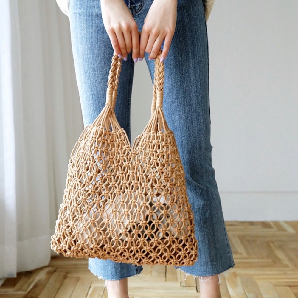 Straw Summer Tote Bag - Picture 2 of 8